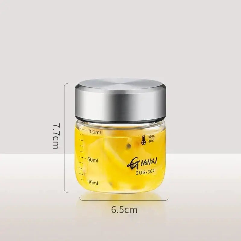Modern clear glass sealed jug kitchen storage jar with stainless lid