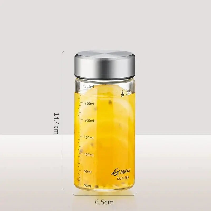 Modern clear glass sealed jug kitchen storage jar with stainless lid