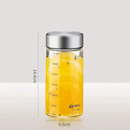 Modern clear glass sealed jug kitchen storage jar with stainless lid