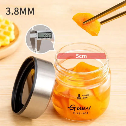 Modern clear glass sealed jug kitchen storage jar with stainless lid