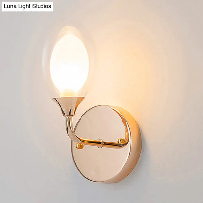 DecorBites™ Modern Clear Glass Wall Sconce with Oval Shade - Bedroom Lighting Fixture