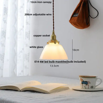 Modern clear glass & white ceramic led pendant lamp kitchen light