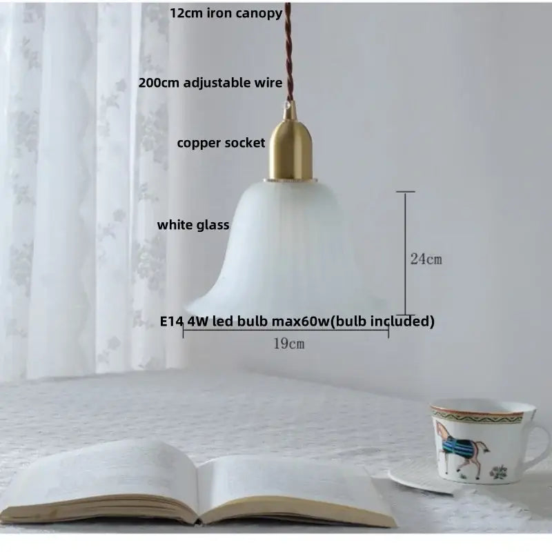 Modern clear glass & white ceramic led pendant lamp kitchen light