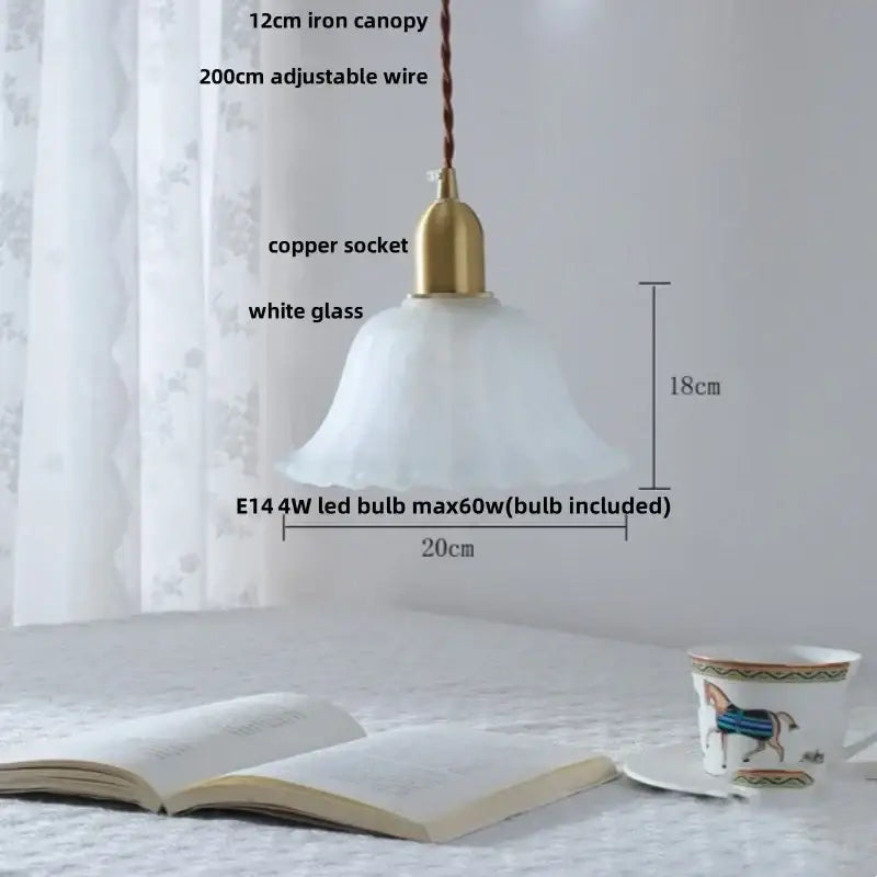 Modern clear glass & white ceramic led pendant lamp kitchen light
