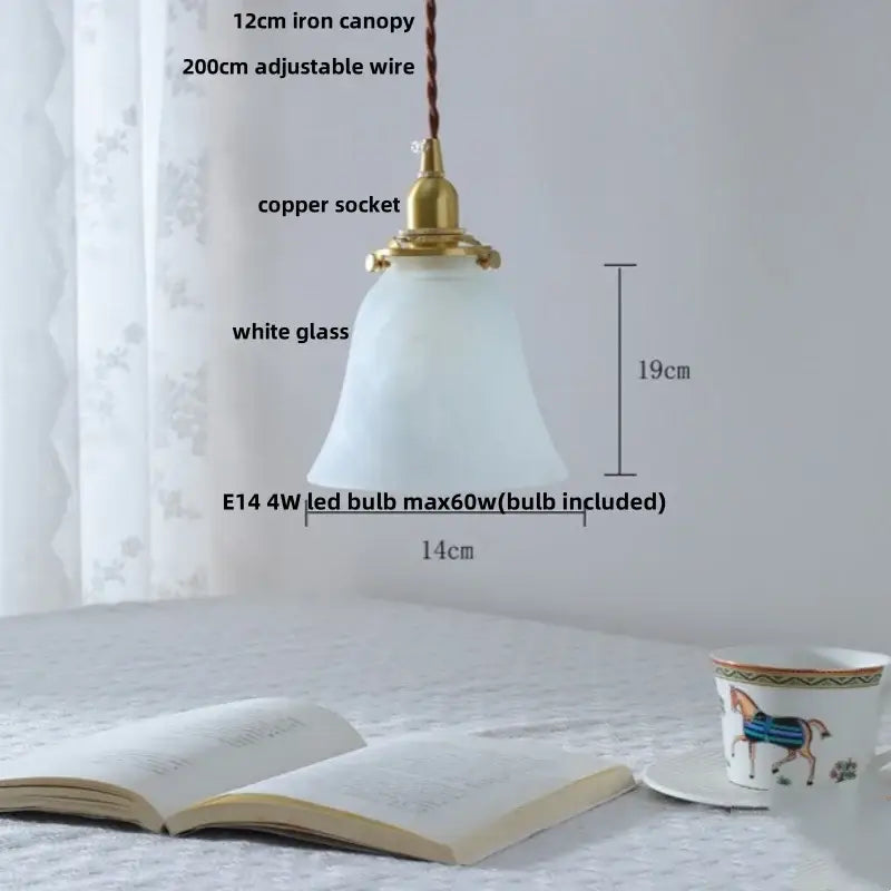 Modern clear glass & white ceramic led pendant lamp kitchen light