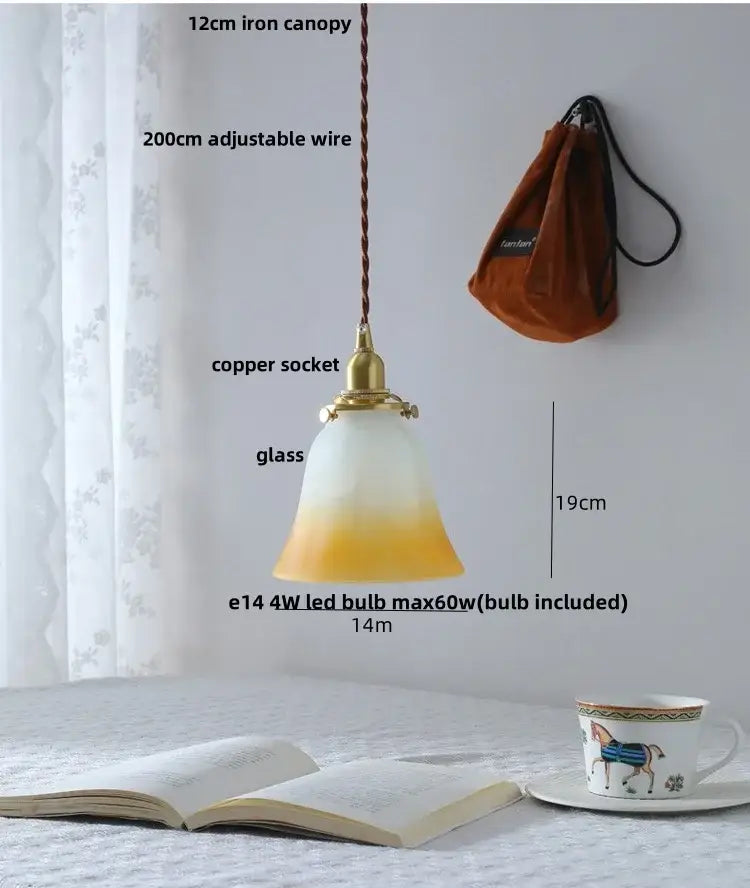 Modern clear glass & white ceramic led pendant lamp kitchen light