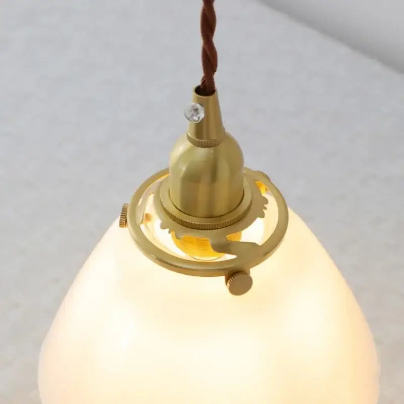 Modern clear glass & white ceramic led pendant lamp kitchen light
