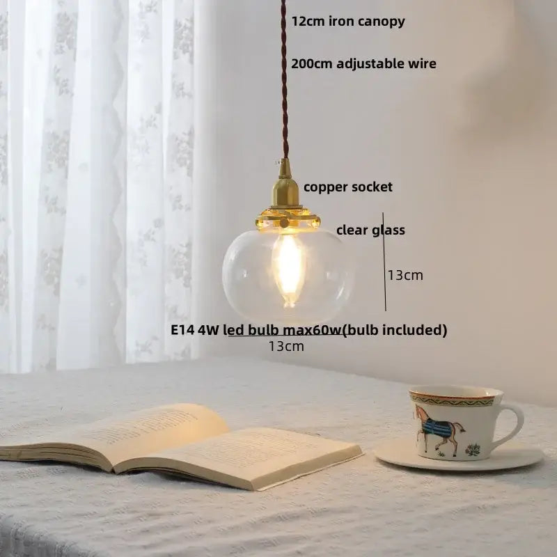 Modern clear glass & white ceramic led pendant lamp kitchen light