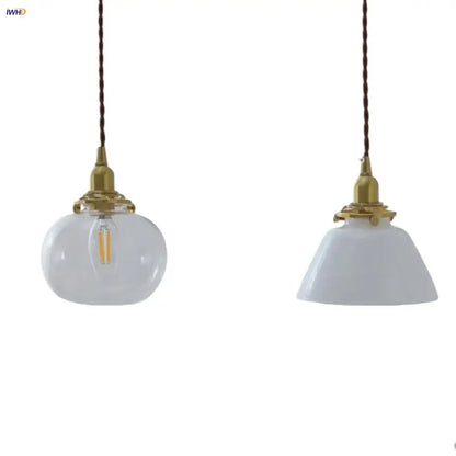 Modern clear glass & white ceramic led pendant lamp kitchen light