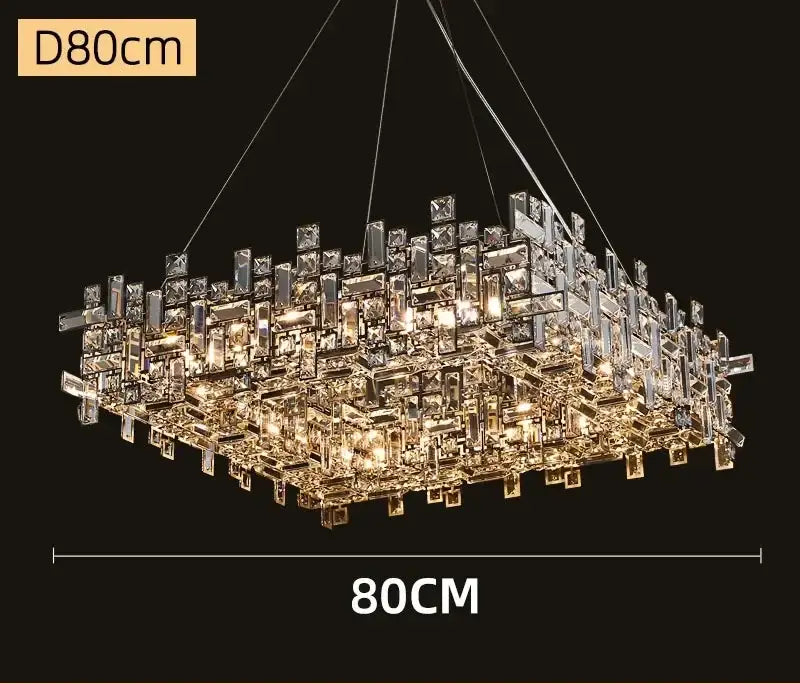 Modern clear & gold elegant crystal chandelier for living room