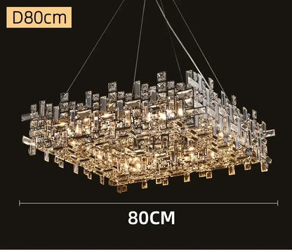 Modern clear & gold elegant crystal chandelier for living room