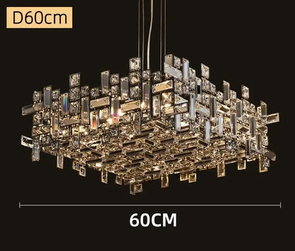 Modern clear & gold elegant crystal chandelier for living room