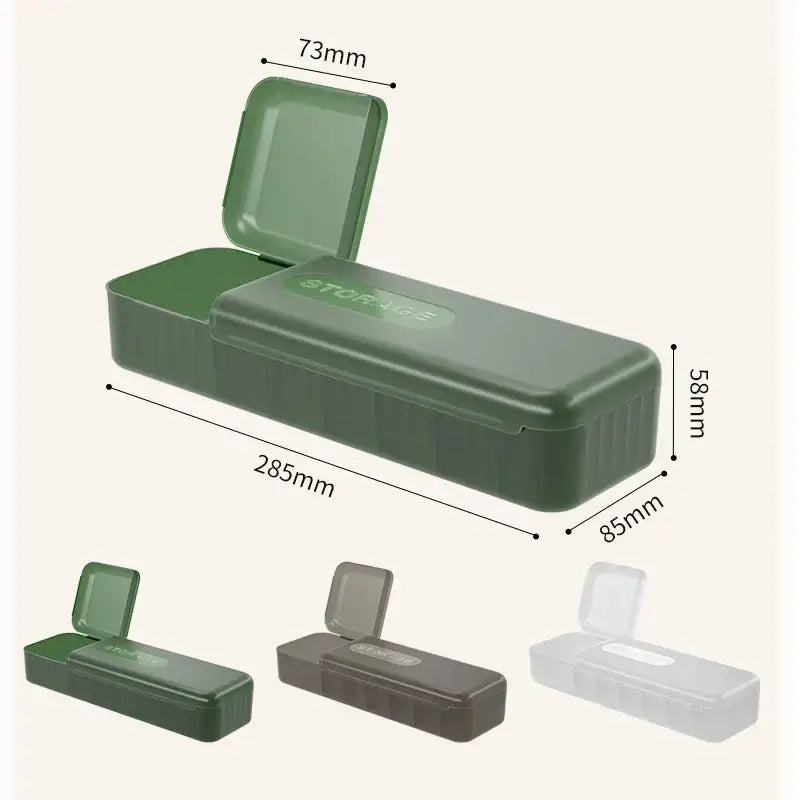 Modern clear & gray desk organizer cable box – bedroom charging case