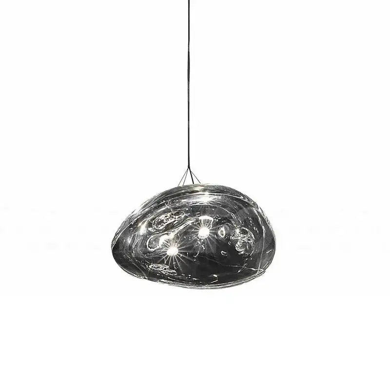 Modern clear patterned glass staircase pendant light dining room