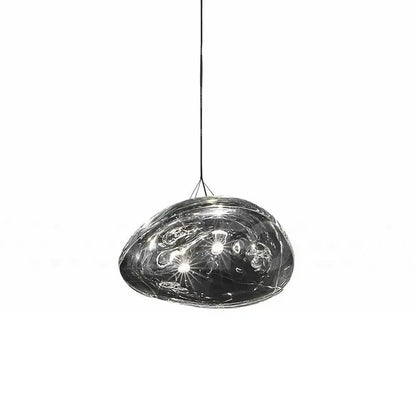 Modern clear patterned glass staircase pendant light dining room