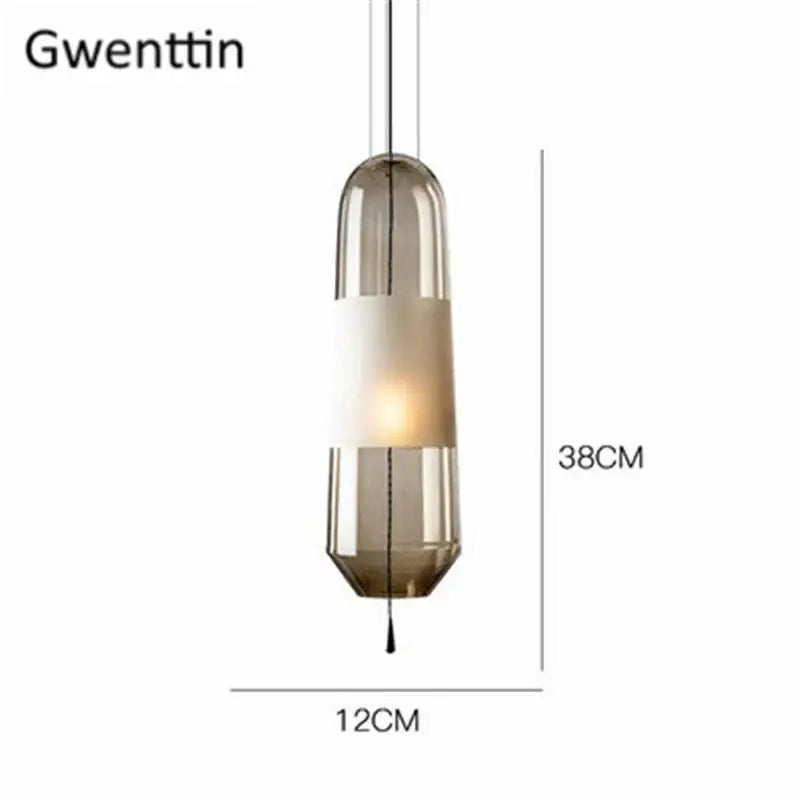Modern clear & smoked glass pendant lights for dining room