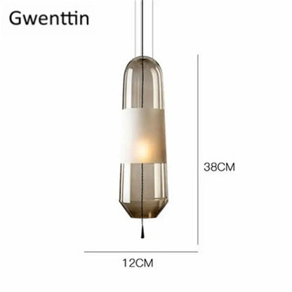 Modern clear & smoked glass pendant lights for dining room