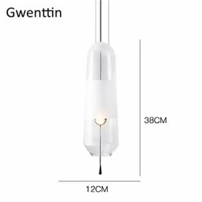 Modern clear & smoked glass pendant lights for dining room