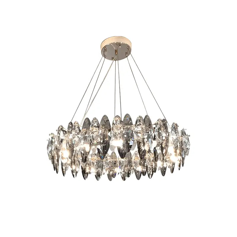 Modern clear & smoky crystal led chandelier living room light