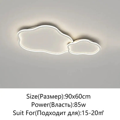 Modern cloud black led ceiling light bedroom fixture
