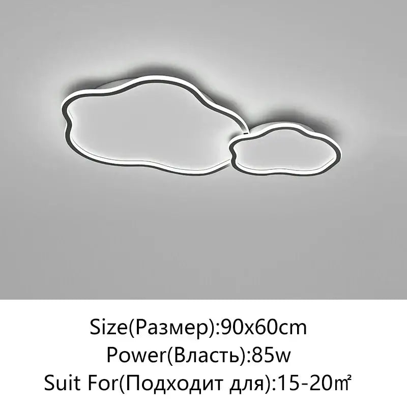Modern cloud black led ceiling light bedroom fixture