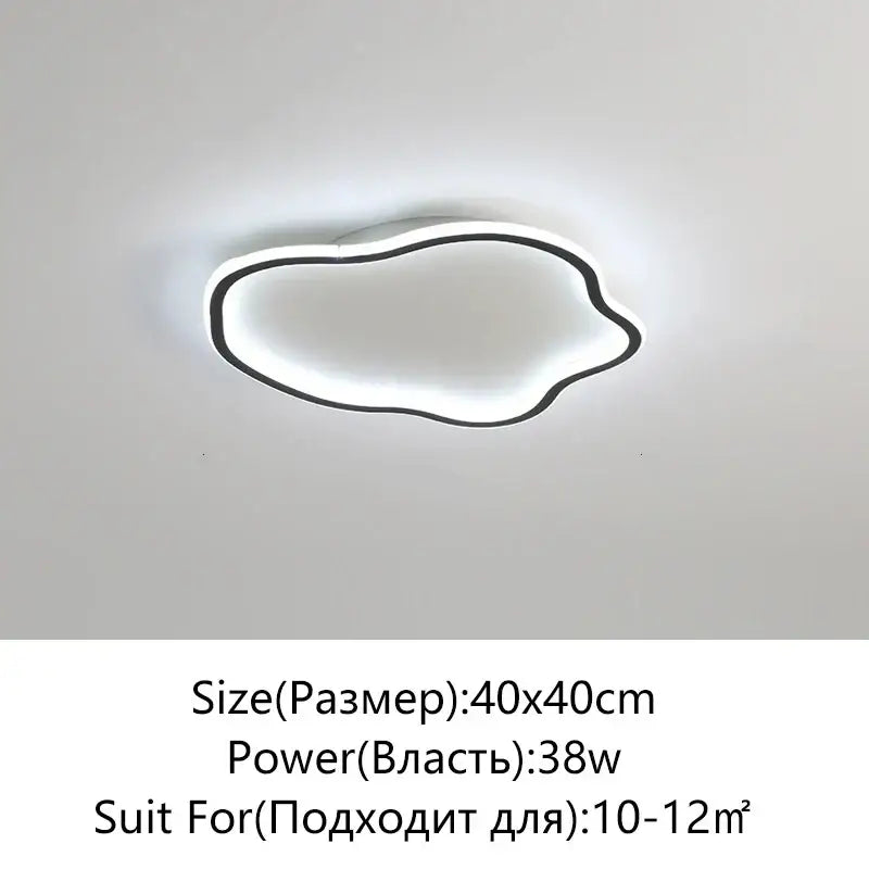 Modern cloud black led ceiling light bedroom fixture