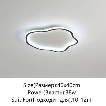 Modern cloud black led ceiling light bedroom fixture