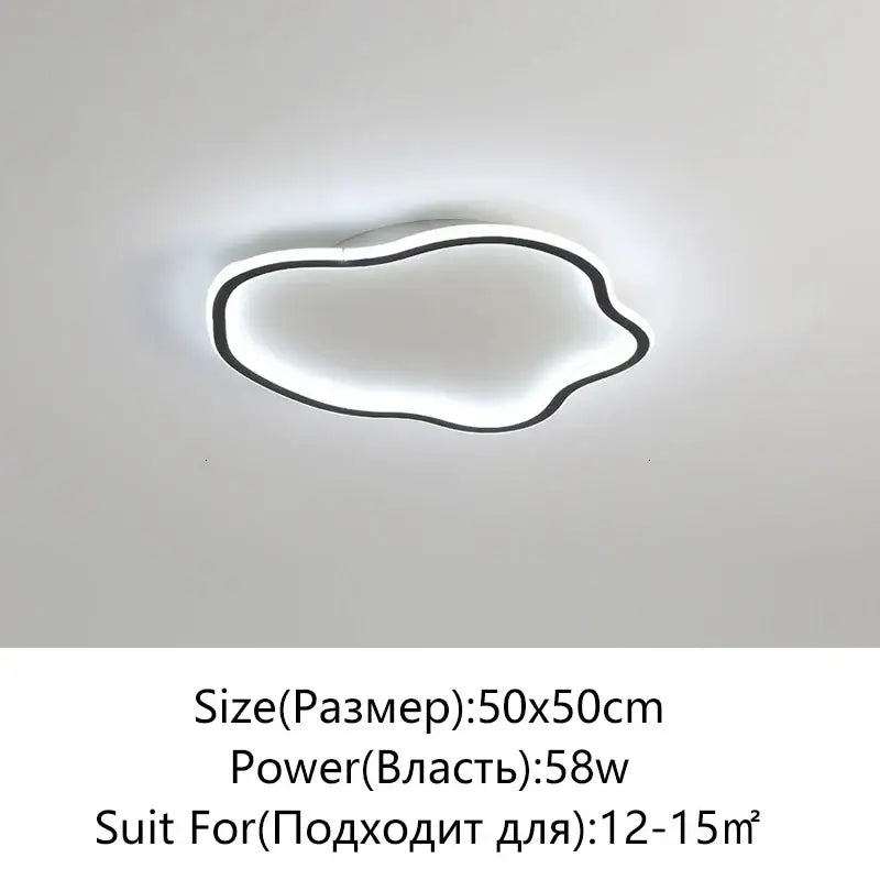 Modern cloud black led ceiling light bedroom fixture