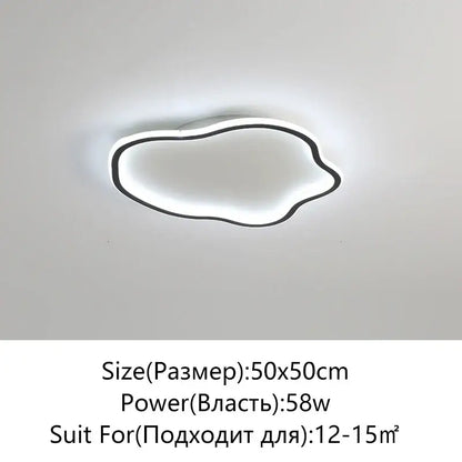 Modern cloud black led ceiling light bedroom fixture