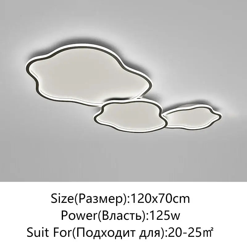 Modern cloud black led ceiling light bedroom fixture