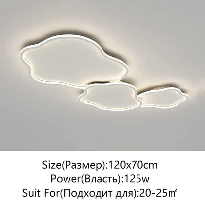 Modern cloud black led ceiling light bedroom fixture