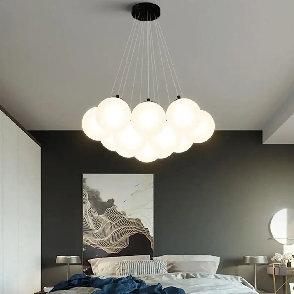 Modern cloud frosted bubble glass ball pendant light for living room