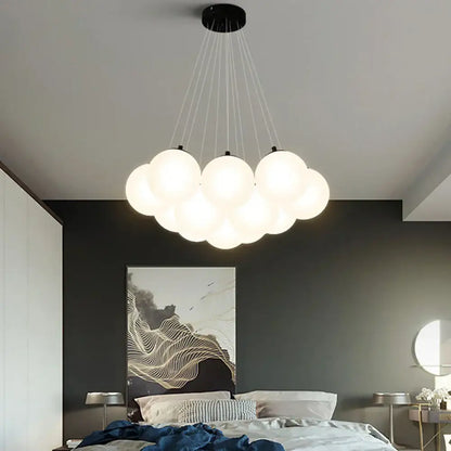 Modern cloud frosted bubble glass ball pendant light for living room