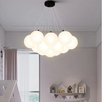 Modern cloud frosted bubble glass ball pendant light for living room