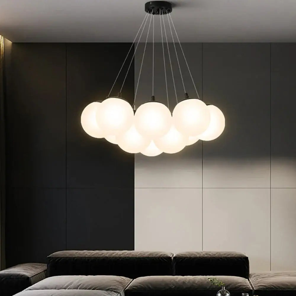Modern cloud frosted bubble glass ball pendant light for living room