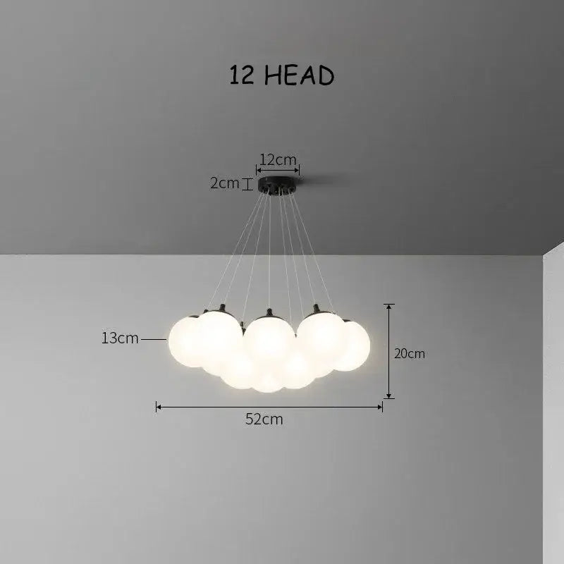Modern cloud frosted glass ball led pendant light for living room