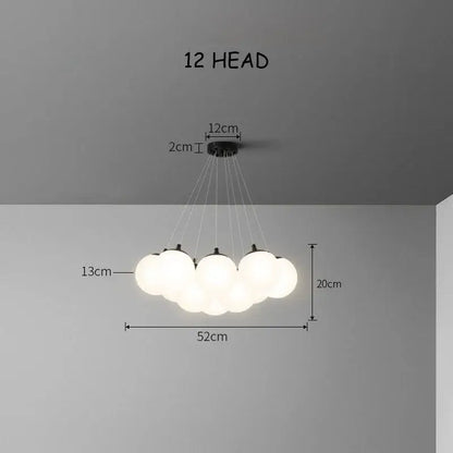 Modern cloud frosted glass ball led pendant light for living room