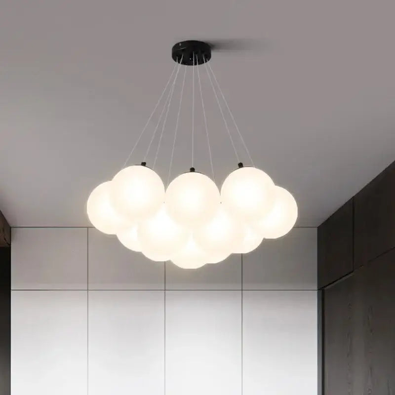 Modern cloud frosted glass ball led pendant light for living room
