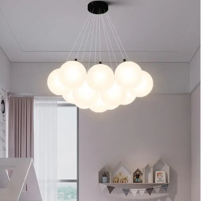 Modern cloud frosted glass ball led pendant light for living room