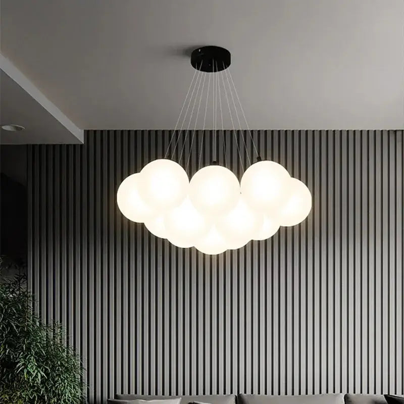 Modern cloud frosted glass ball led pendant light for living room