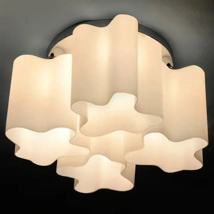 Modern cloud glass led ceiling light for bedroom white & black