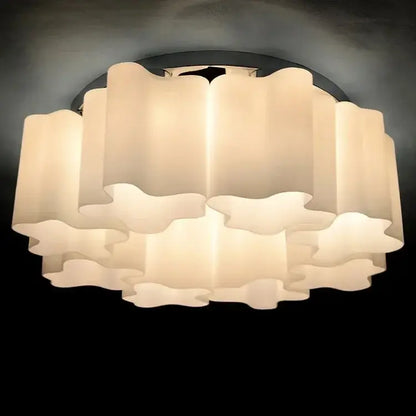 Modern cloud glass led ceiling light for bedroom white & black