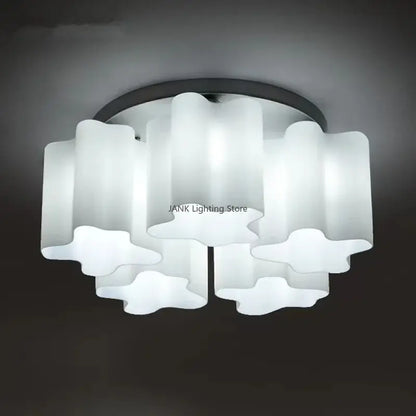 Modern cloud glass led ceiling light for bedroom white & black