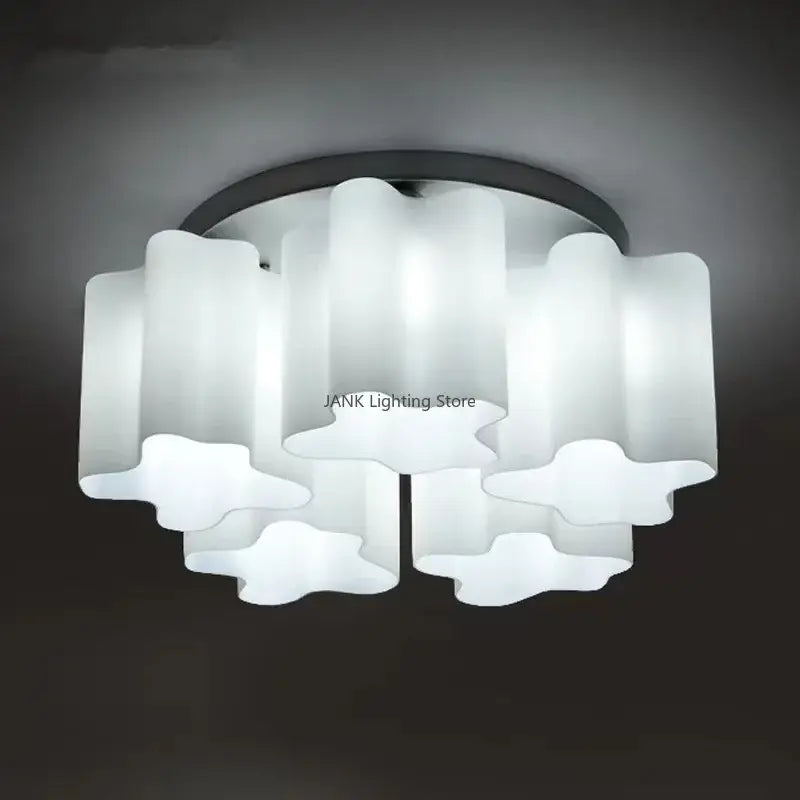 Modern cloud glass led ceiling light for bedroom white & black