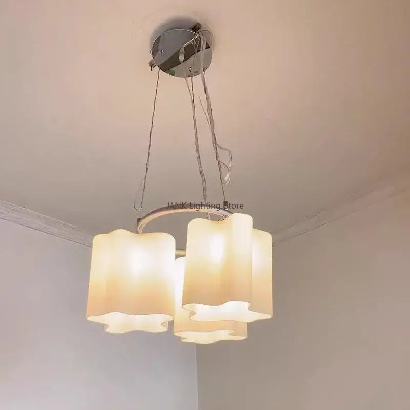 Modern cloud glass led ceiling light for bedroom white & black