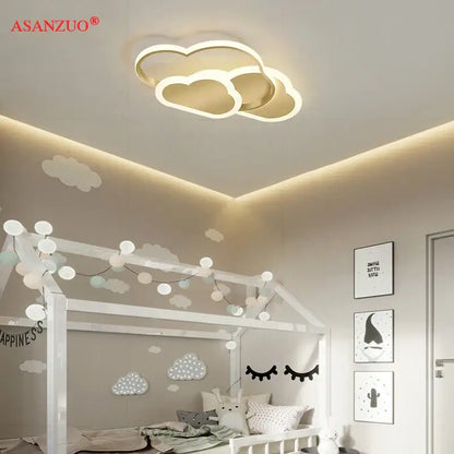 Modern cloud pink led ceiling light bedroom dimmable lighting