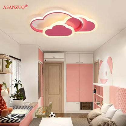 Modern cloud pink led ceiling light bedroom dimmable lighting