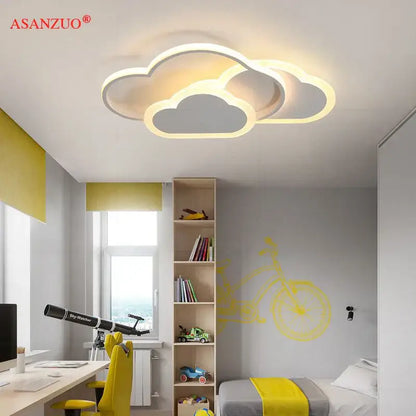 Modern cloud pink led ceiling light bedroom dimmable lighting