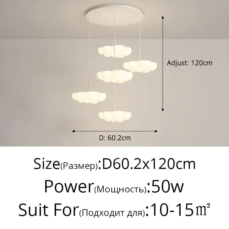 Modern cloud white floating pendant light dining room