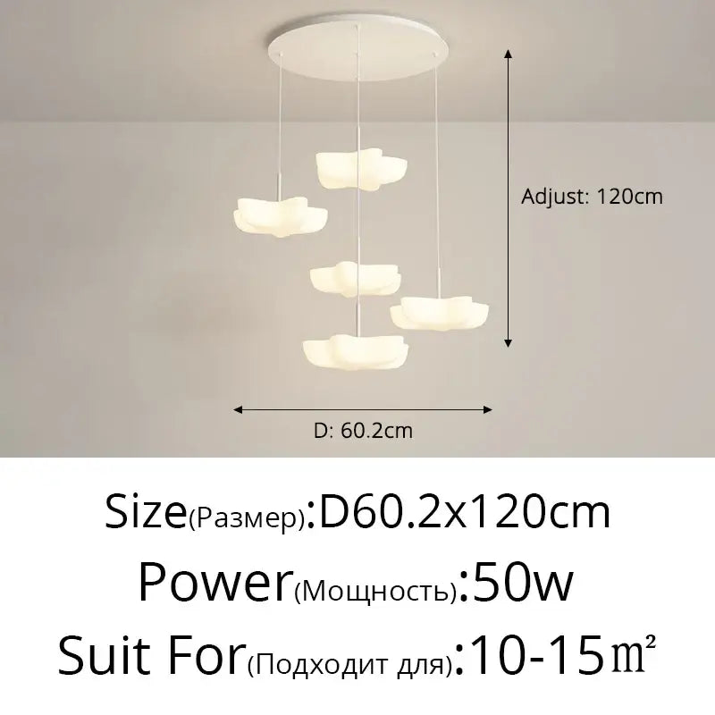 Modern cloud white floating pendant light dining room